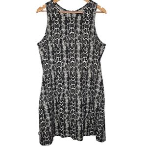 Karen Kane Womens Snakeskin Print Stretch Sleeveless Shift Dress Size Large